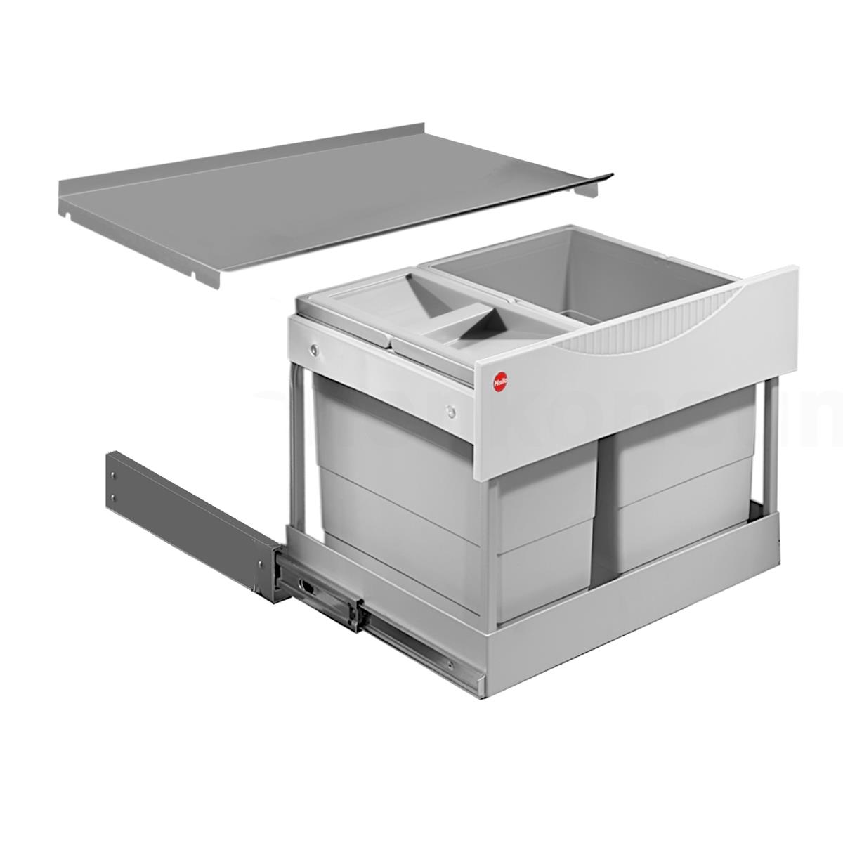 Hailo Abfallsammler 3644802 Raumspar-Tandem-S-plus 18+12 L m Biodeckel
