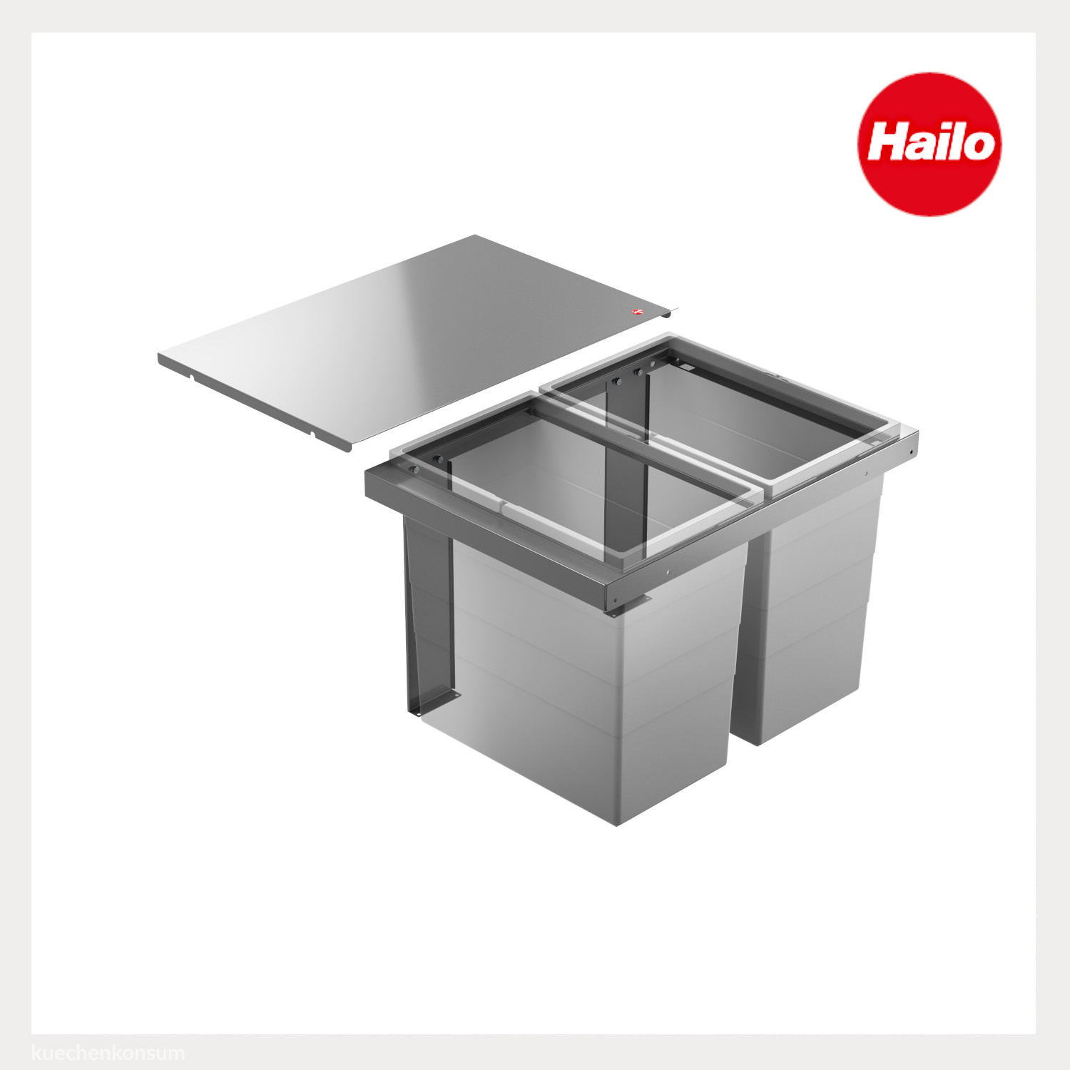 Hailo Abfallsammler 10000225 Triple XL 600 28/28 Liter dunkelgrau