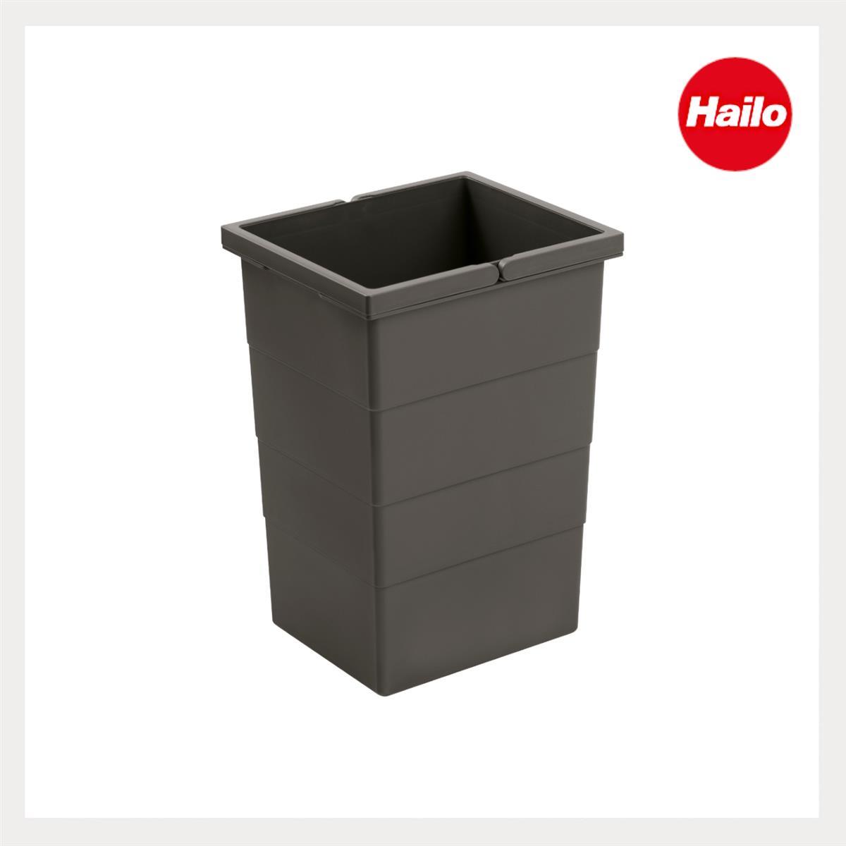 Hailo Inneneimer 1220359 dunkelgrau 13 Liter 242 x 192 x 380 mm