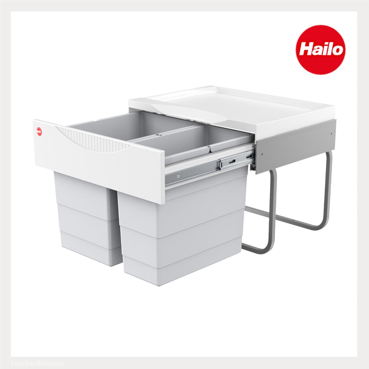 Hailo Abfallsammler 3644701 TR Swing Raumspar-Tandem-S 18 + 12 Liter
