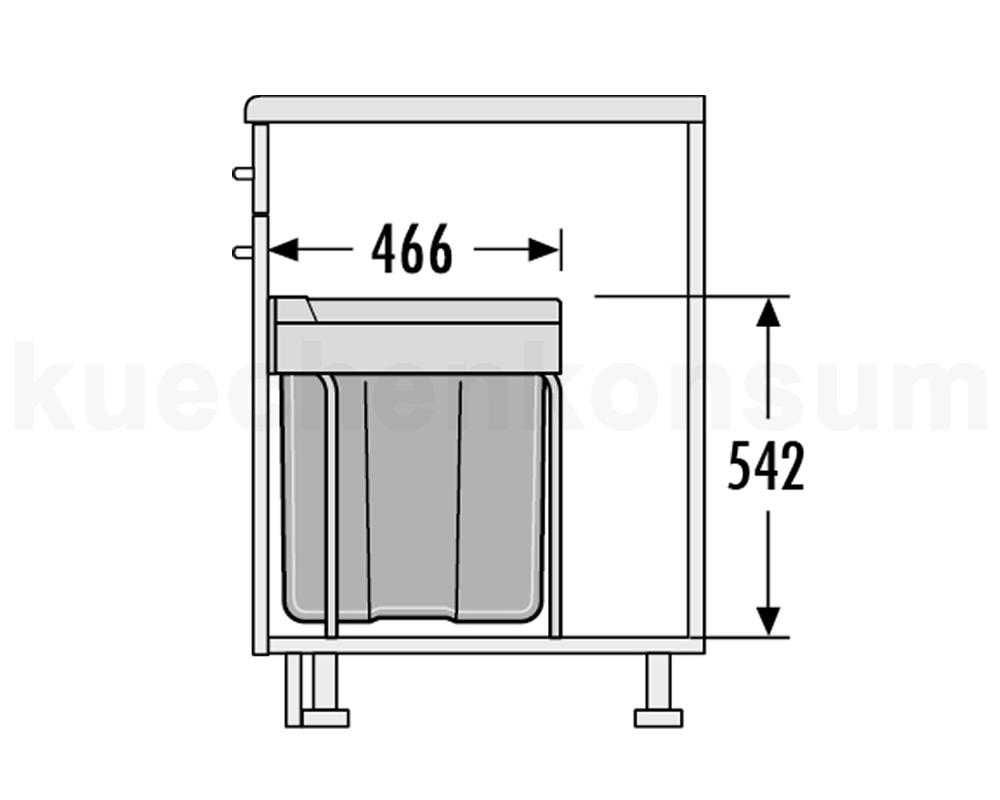 Hailo Abfallsammler 3668421 TE Swing Easy-Cargo 42 Liter