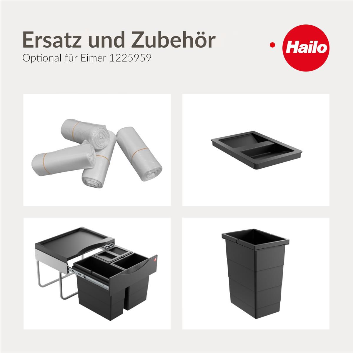 Hailo Inneneimer 1225959 schwarz 8 L 226 x 156 x 295 mm mit Deckel