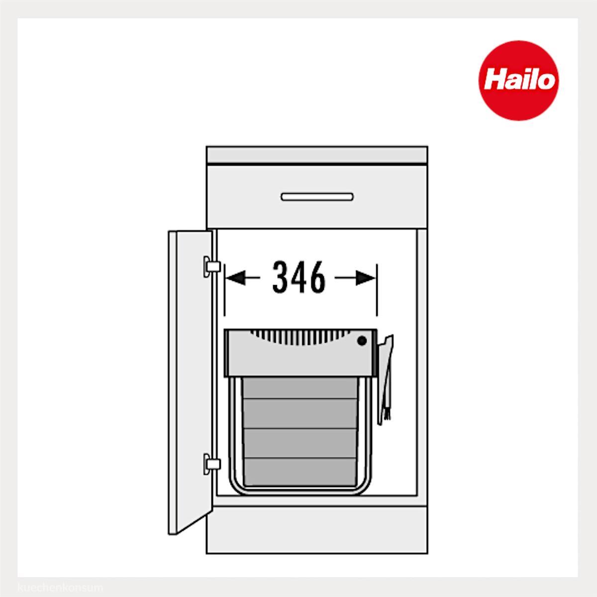 Hailo Abfallsammler 3641222 TR Swing Raumspar-Tandem-H  2x 20 Liter mit Deckel