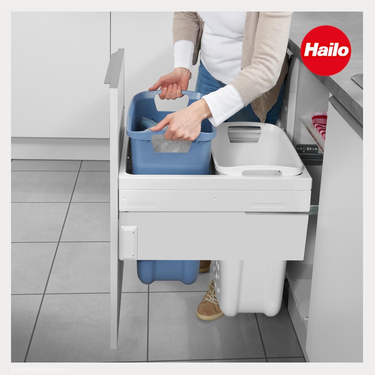 Hailo Wäschesammler 3270461 Laundry Carrier 45 Einbau Wäschekorb 66 Liter Blau