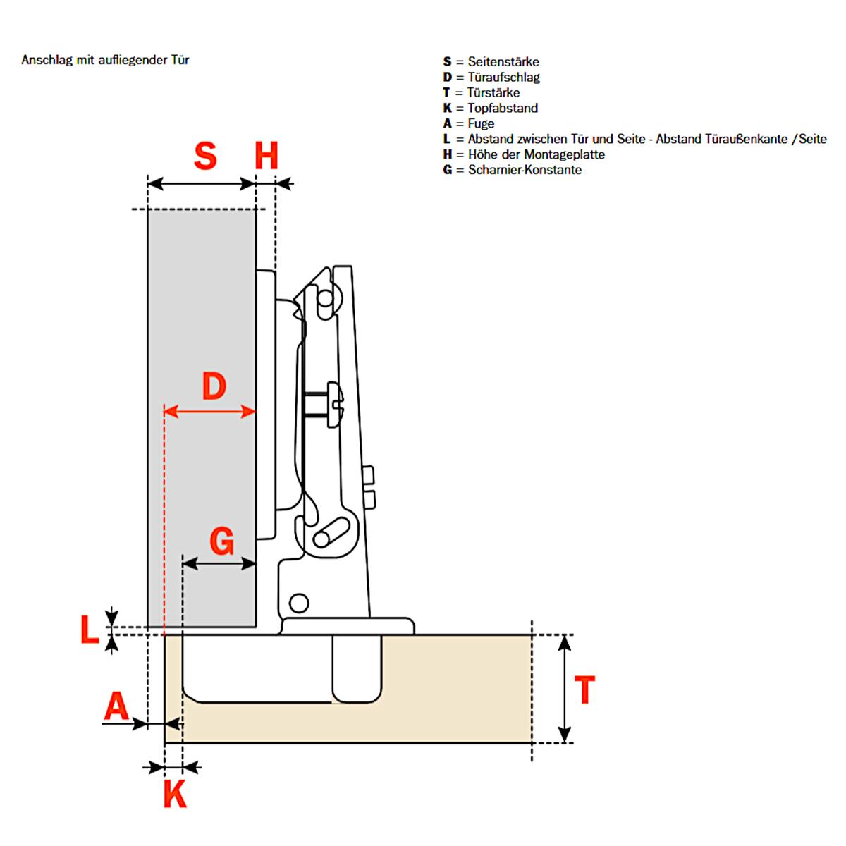 Salice Silentia Topfband Scharnier Paar zur Schnellmontage C7Q6AE9 mit Dämpfung