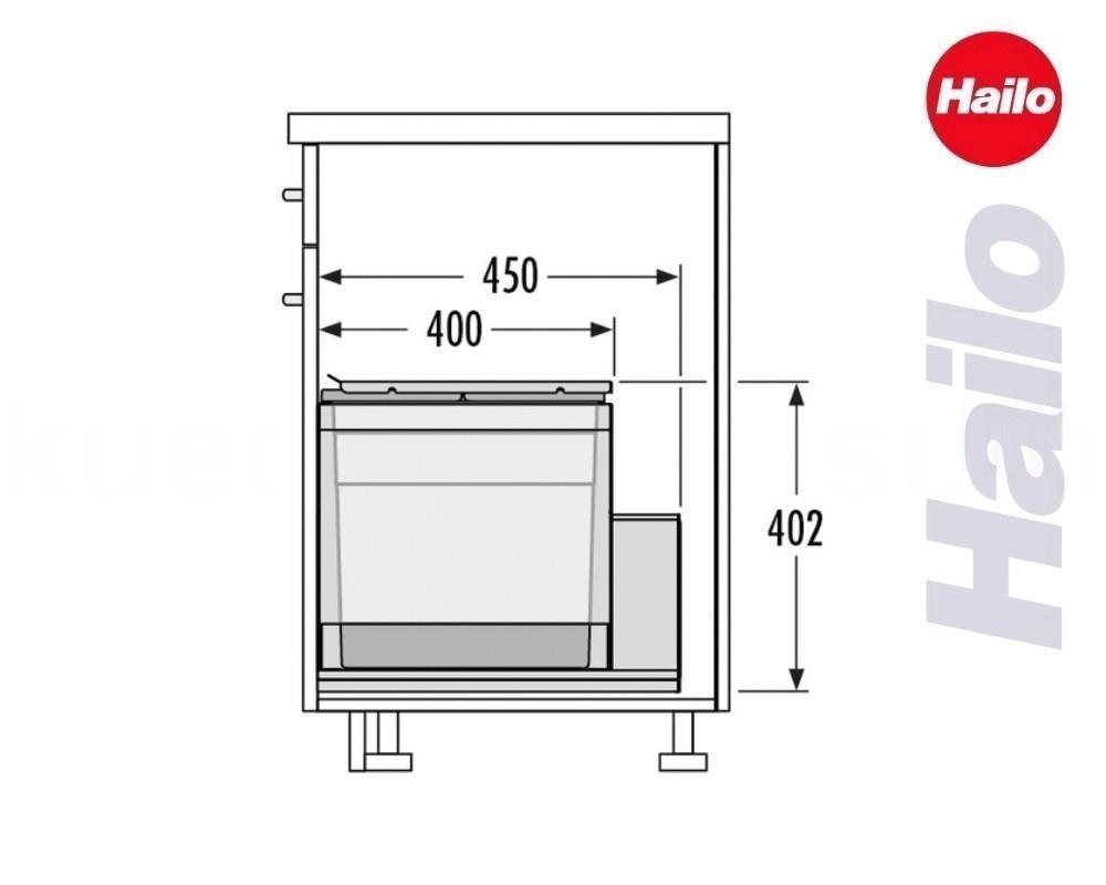 Hailo Abfallsammler 3631681 XL Inset 600 28/28 Triple-XL 2x28 Liter