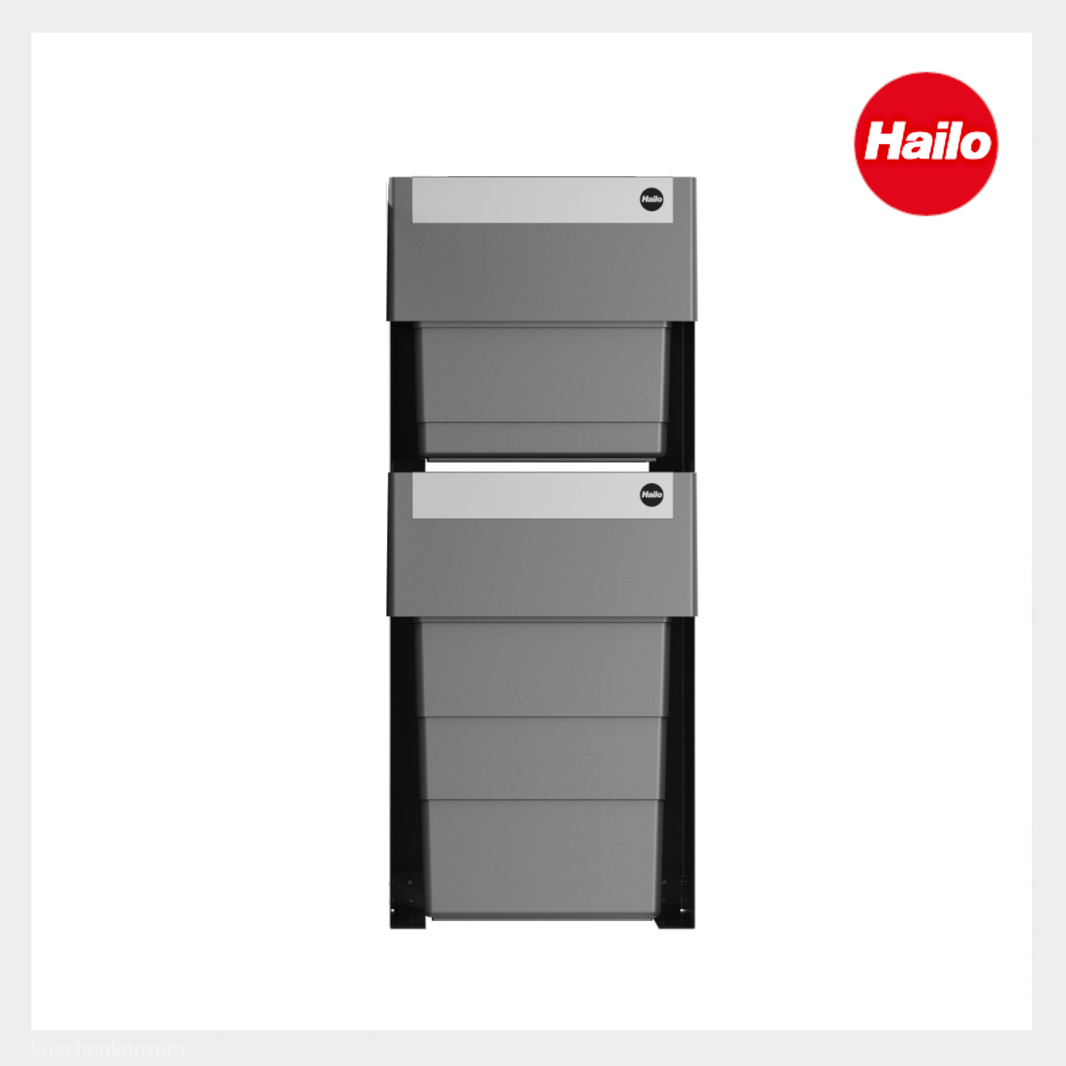 HAILO Abfallsammler 10000130 StapelBox 28/17 dunkelgrau 45 Liter
