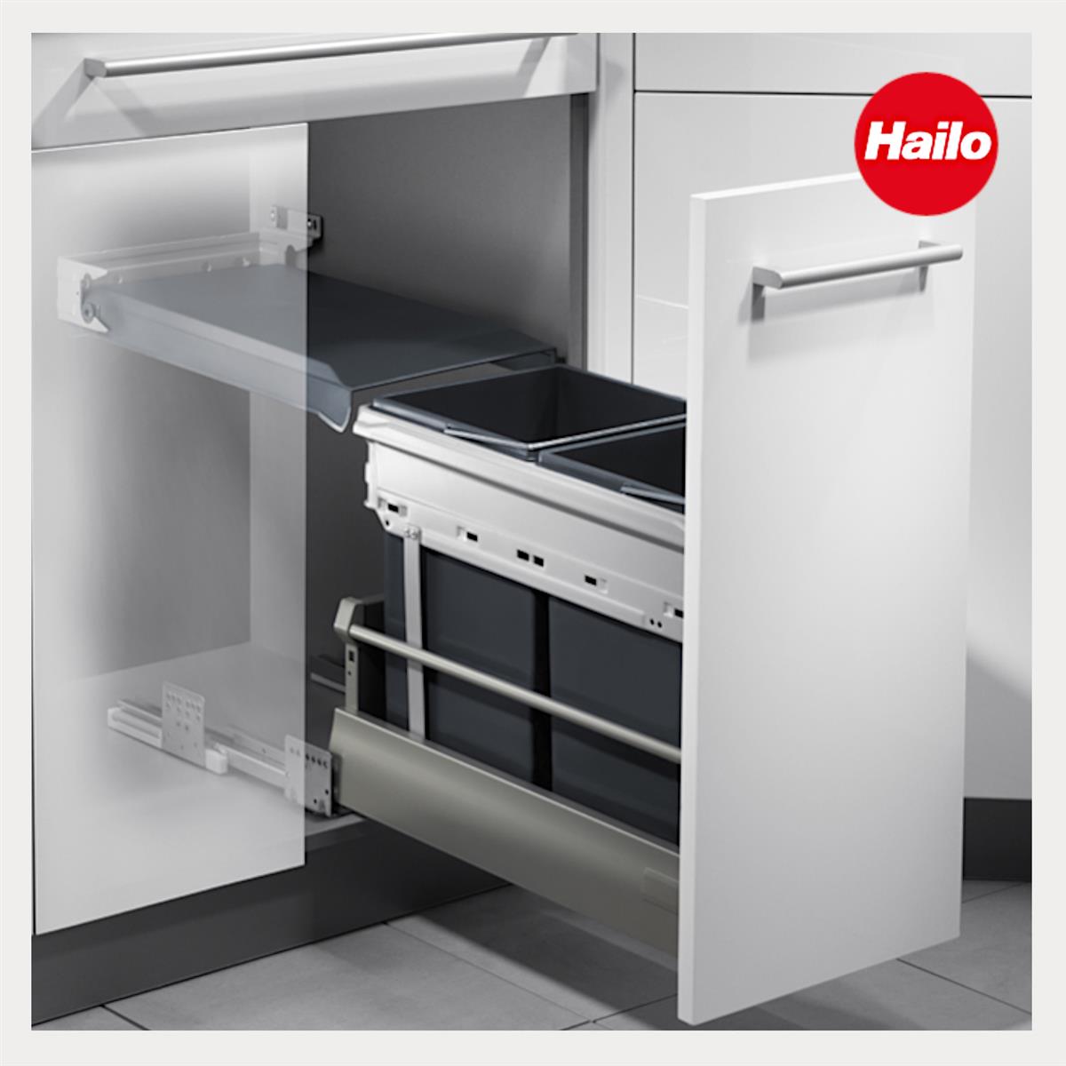 Hailo Abfallsammler 3663101 TA Inset Tandem 2x 15 Liter
