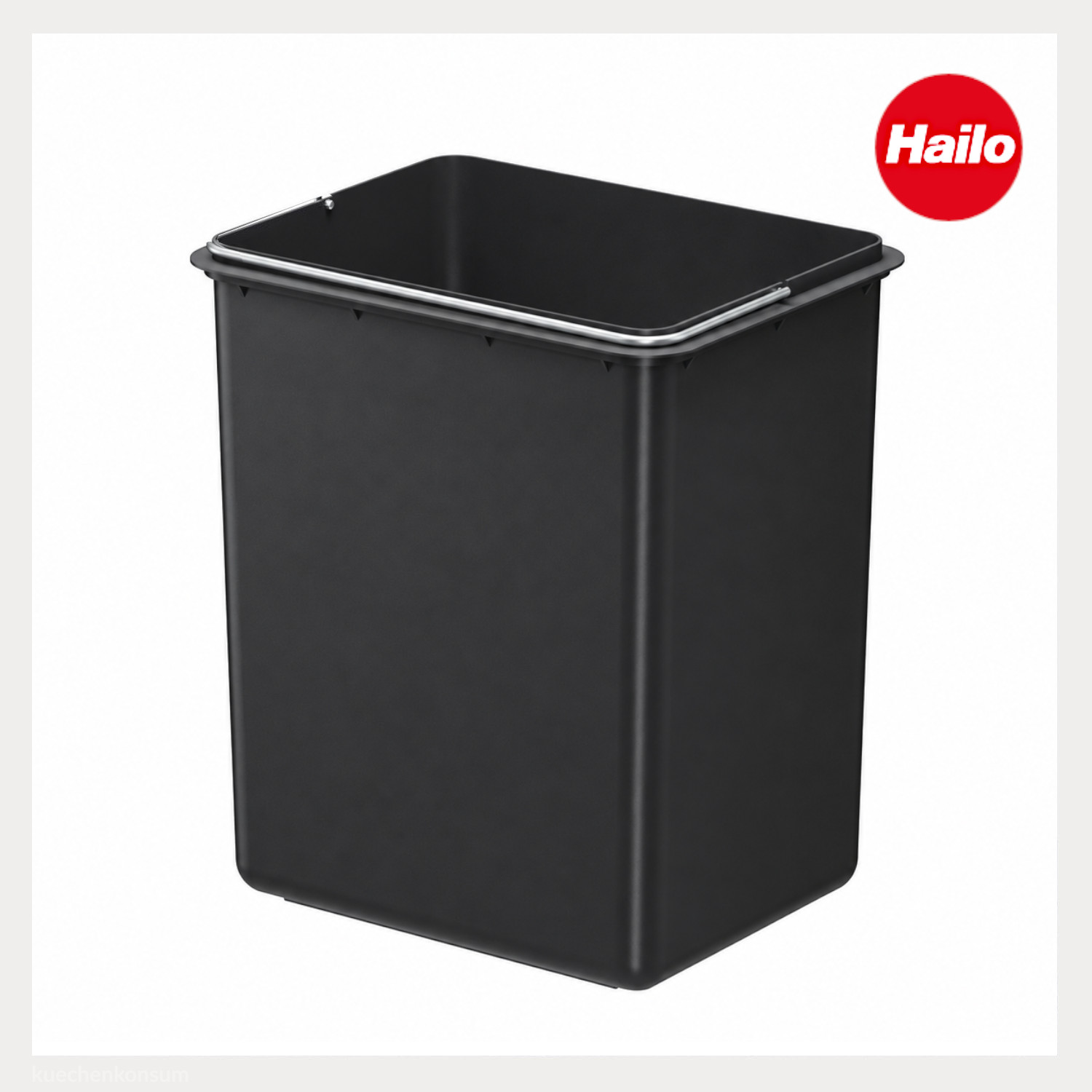 HAILO Inneneimer 2026969 Trento Öko duo trio 17 L Schwarz 34,5 x 29,5 x 23,5 cm
