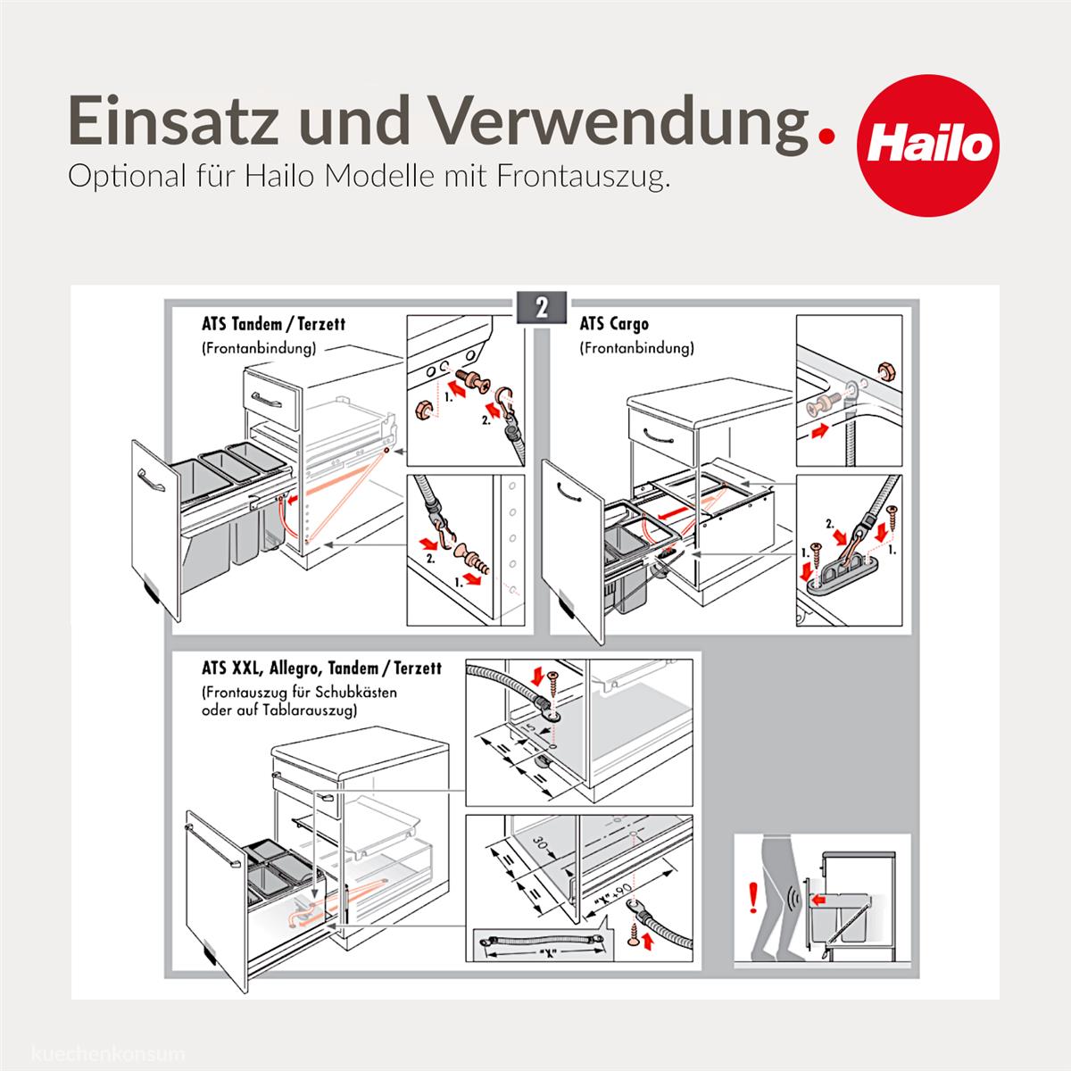 Hailo Fußpedal 3691301 Türöffner Kick and go Fußhebel für Abfallsammler