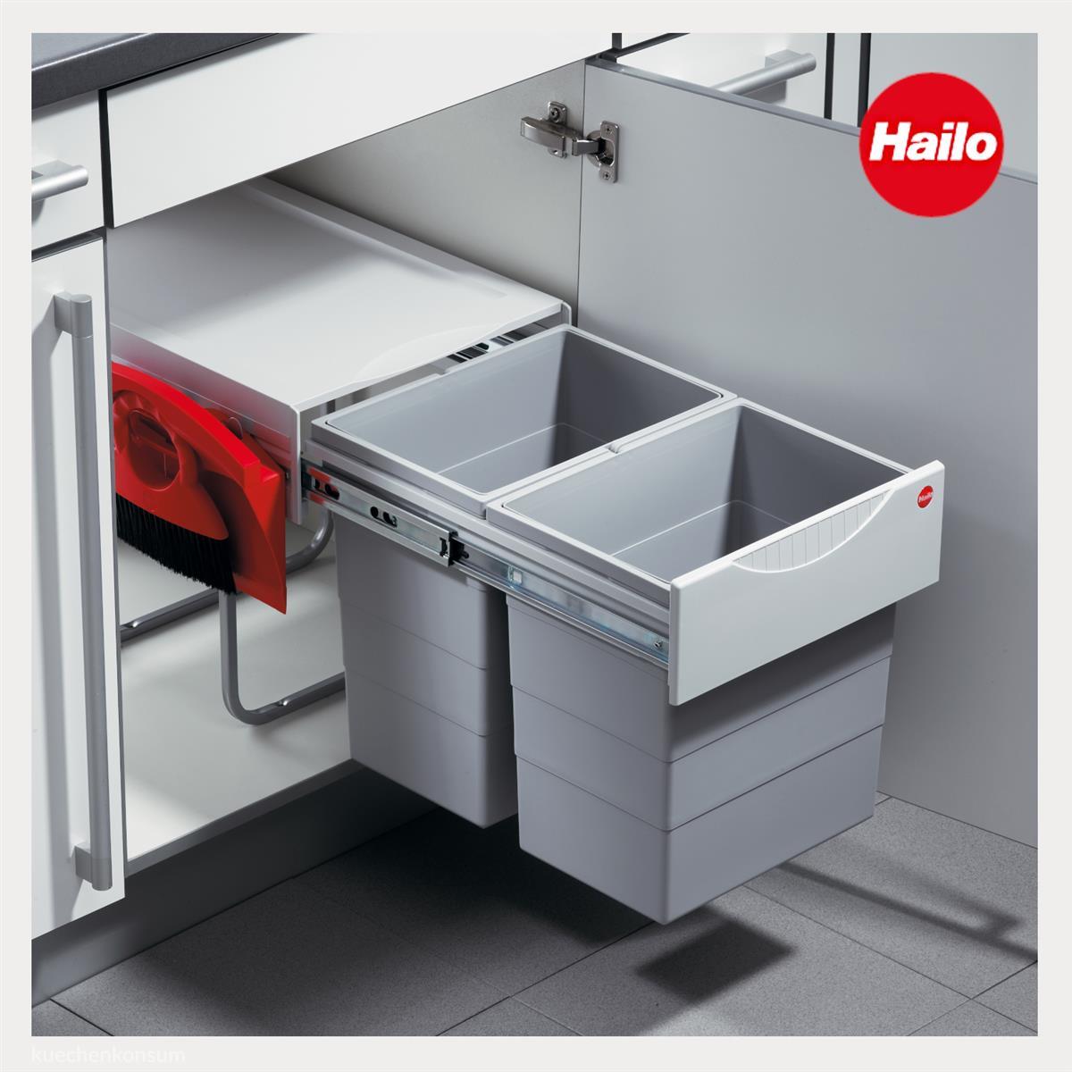 Hailo Abfallsammler 3641221 TR Swing Raumspar-Tandem-H  2x 20 Liter
