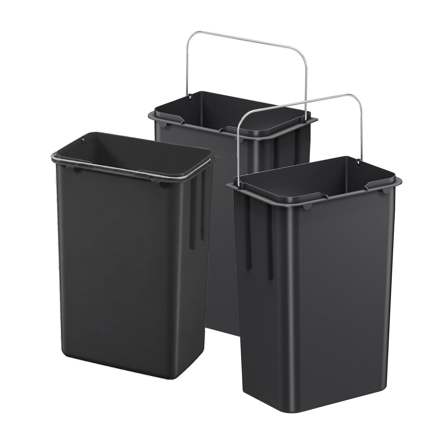 HAILO Inneneimer-Set schwarz 3x 9 Liter 150 x 232 x 338 mm