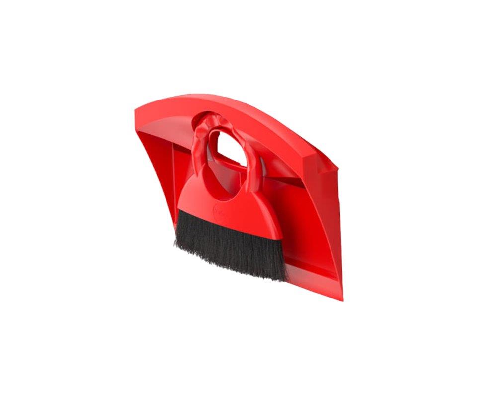 Hailo Kehrset 1068569 Kunststoff rot Schaufel und Besen mit Haken