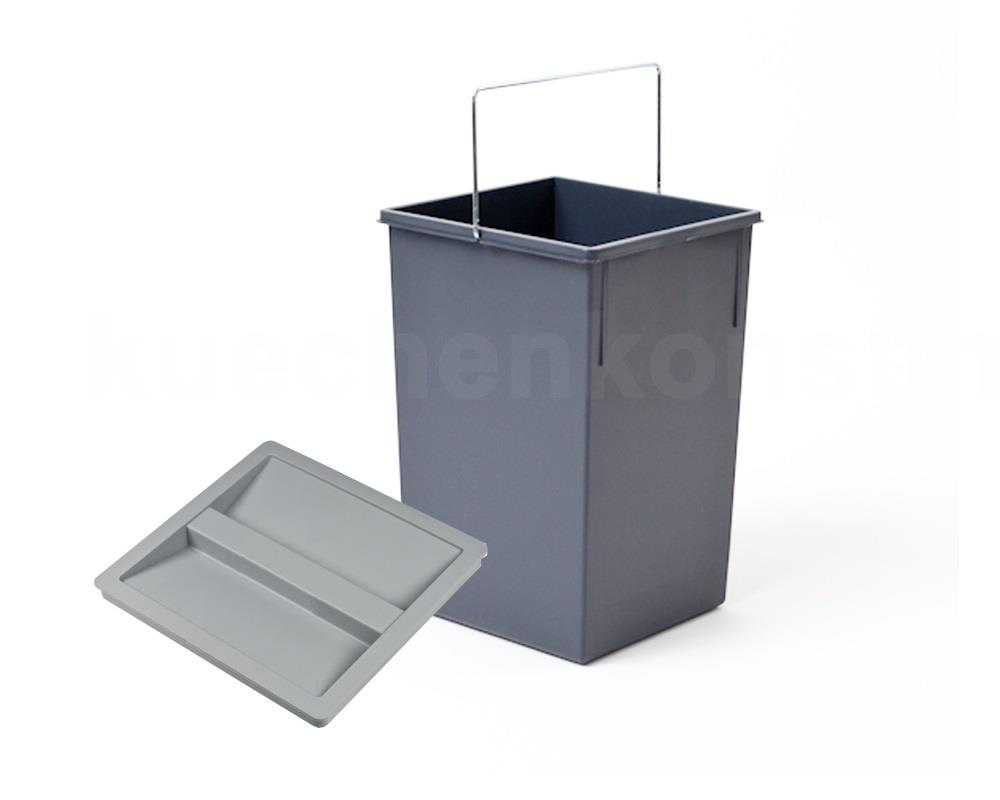 Hailo Inneneimer 1008879 dunkelgrau 15 Liter 230 x 220 x 350 mm mit Deckel