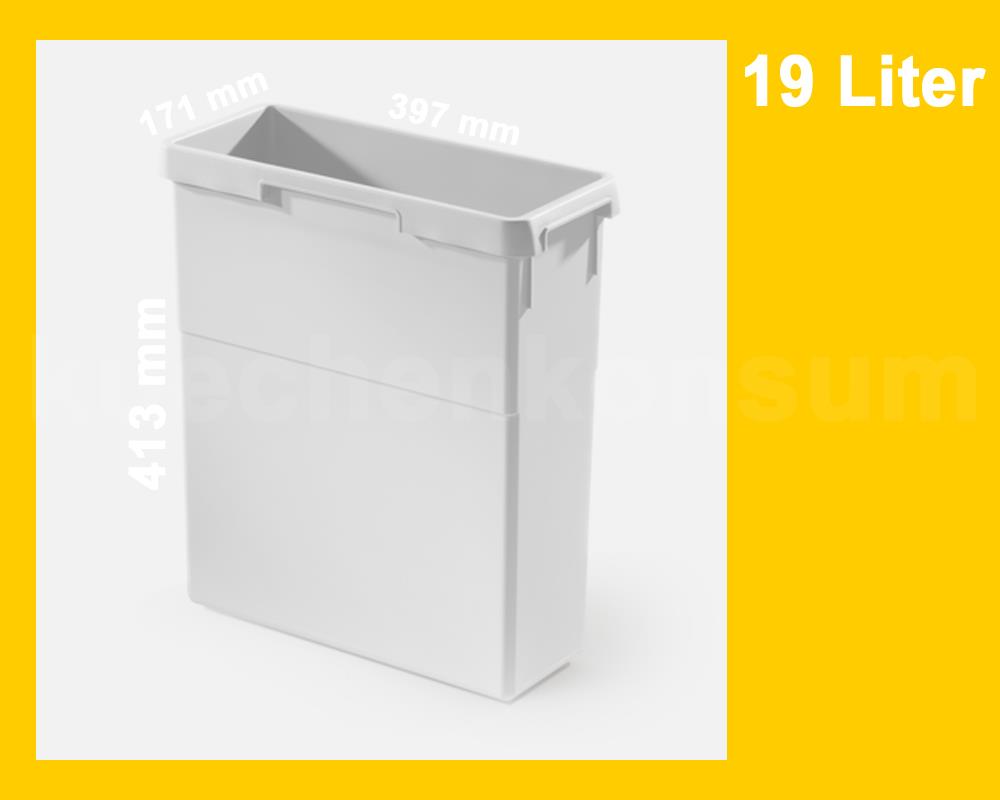 Hailo Inneneimer 1071319 hellgrau 19 Liter 397 x 171 x 413 mm