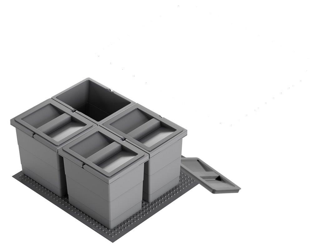 Hailo Abfallsammler 3301623 Allegro 220 Einsatz 4x 6.5 L Dunkelgrau