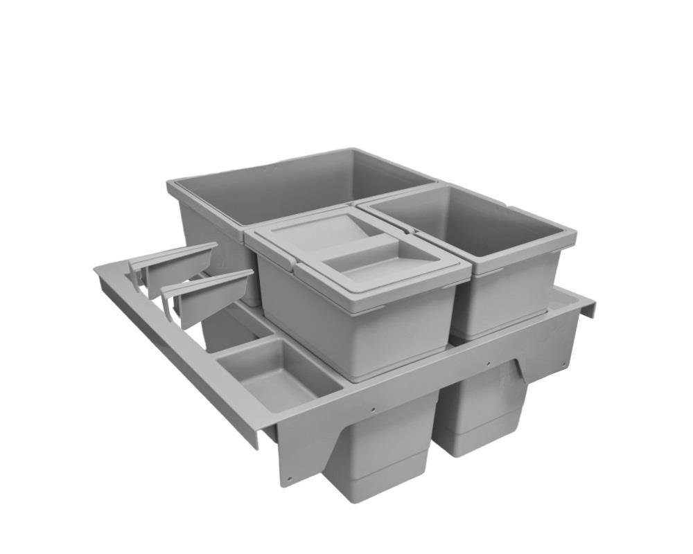 Hailo Abfallsammler 3620631 Separato-K 600 Einsatz 2x 8,5 + 18 L Hellgrau