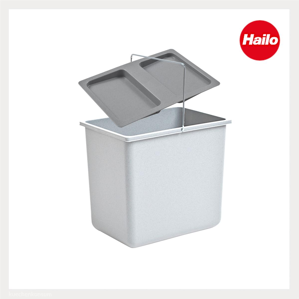 Hailo Inneneimer 1086249 hellgrau 18 L 316 x 226 x 286 mm mit Deckel