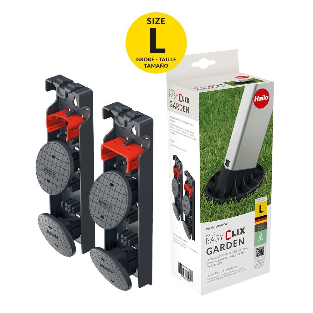 HAILO Wechselfuß-Set 9948001 Garden Size L 4 EasyClix Leiterfüße