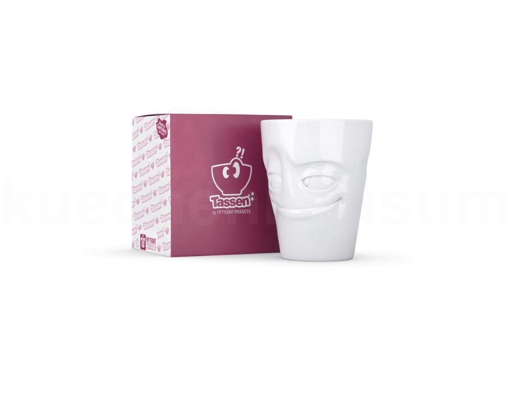 TV Tasse Kaffeebecher 82.01 Henkelbecher Verschmitzt weiß
