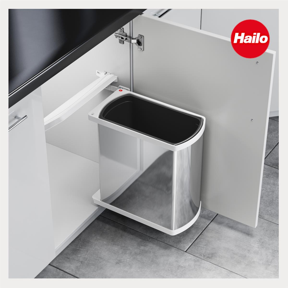 Hailo Abfallsammler 3418901 MF Swing ws Uno 18 Liter Edelstahl weiß
