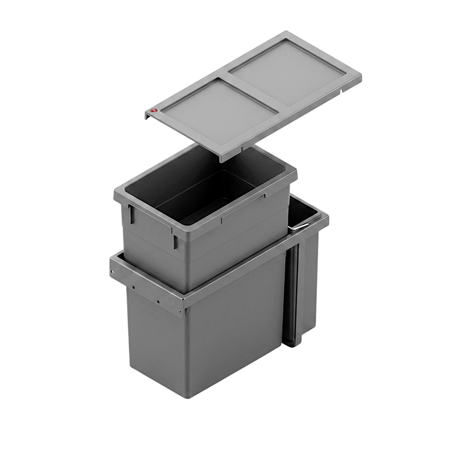 Hailo Abfallsammler 3669101 Inset Tandem 38 + 7 Liter dunkelgrau