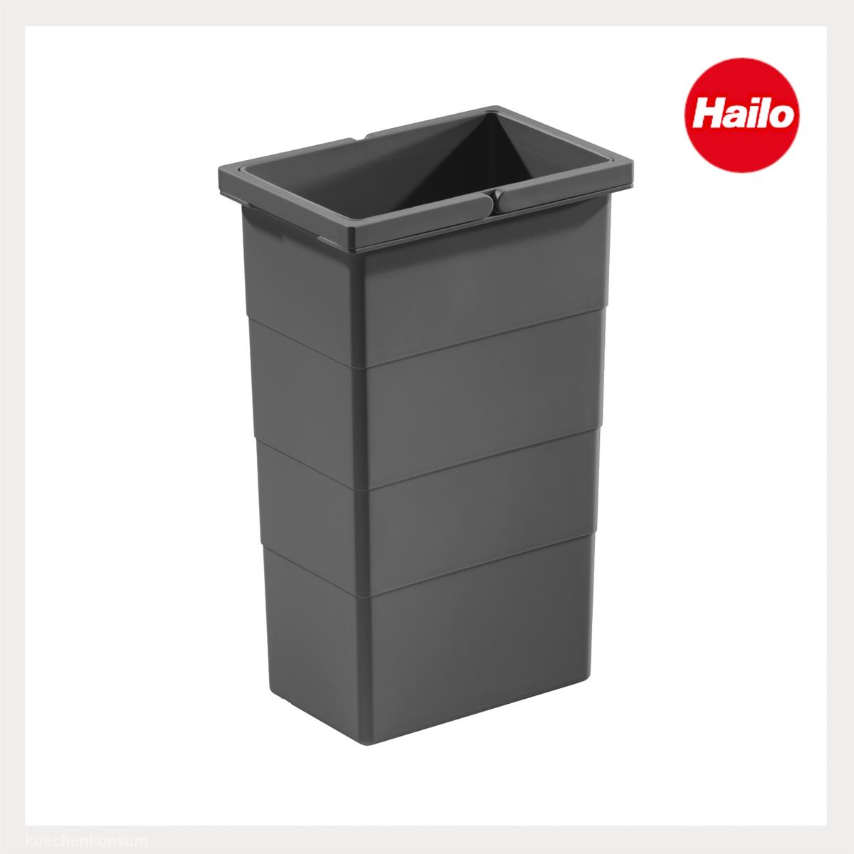 Hailo Inneneimer 1224679 dunkelgrau 8 L 242 x 138 x 350 mm 2 Henkel