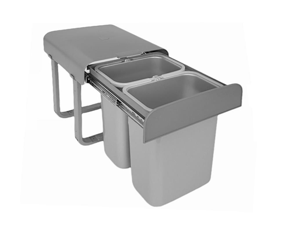 Ekotech Abfallsammler AG88G Aladin grau 2x 8 Liter ab 40cm Unterschrank