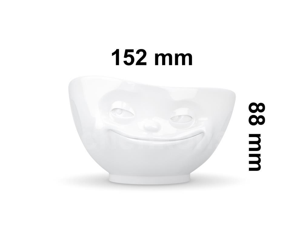 Tasse Schale 01 grinsend und 02 schmollend 500 ml weiß