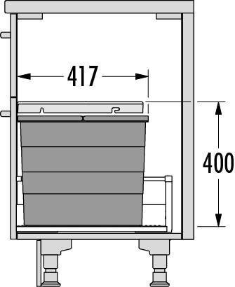 Hailo Abfallsammler 3301651 Allegro 400 Einsatz 2x 28 Liter Dunkelgrau