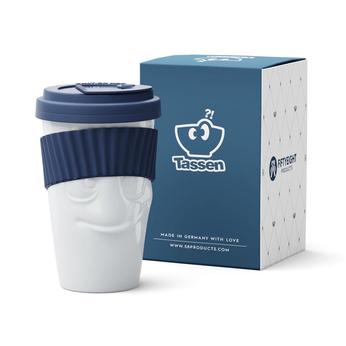 TV Tasse Kaffeebecher 04 To Go Lecker Marineblau