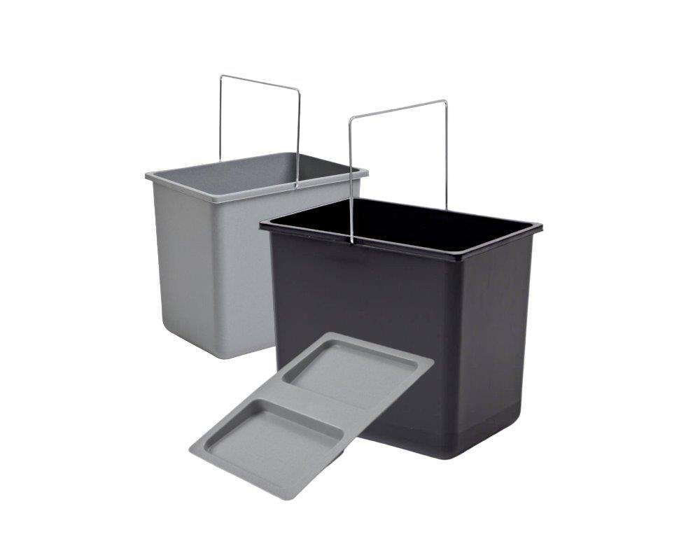 Hailo Inneneimer Paar 18 Liter schwarz grau 316x226x286 mm mit Deckel