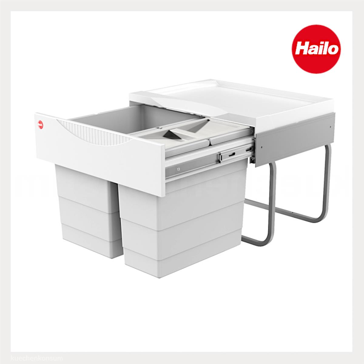 Hailo Abfallsammler 3644702 TR Swing Raumspar-Tandem-S 18 + 12 Liter