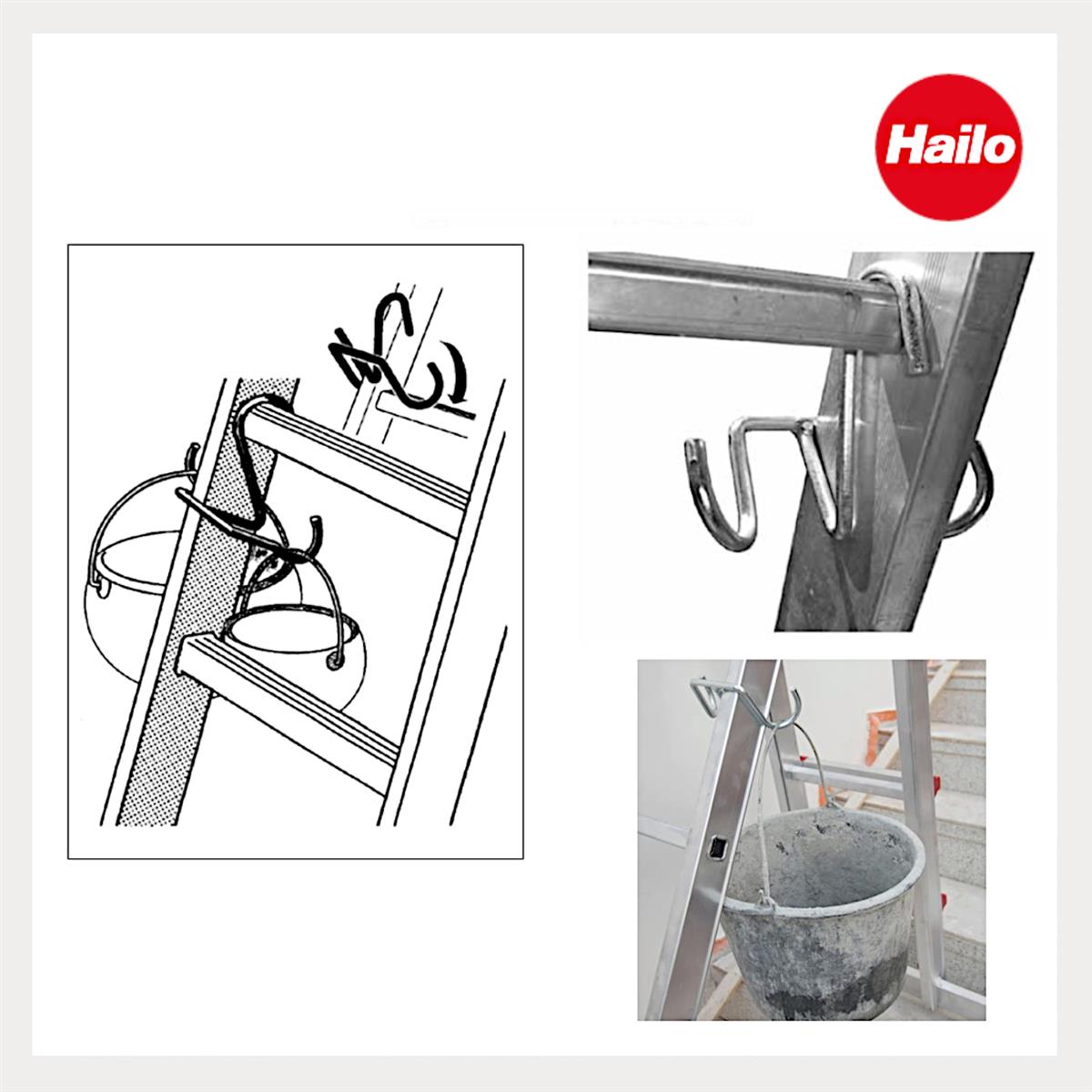 Hailo Eimerhaken 9952001 SafetyLine für Sprossenleiter
