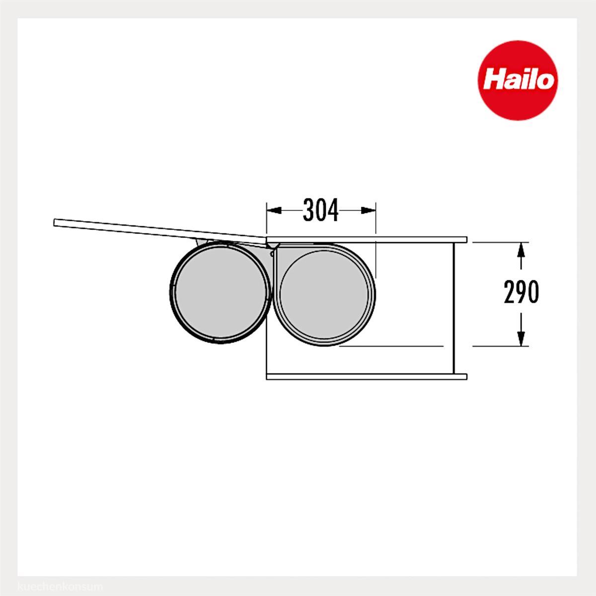 Hailo Abfallsammler 3520001 Mono poliert 20 Liter Edelstahl schwarz