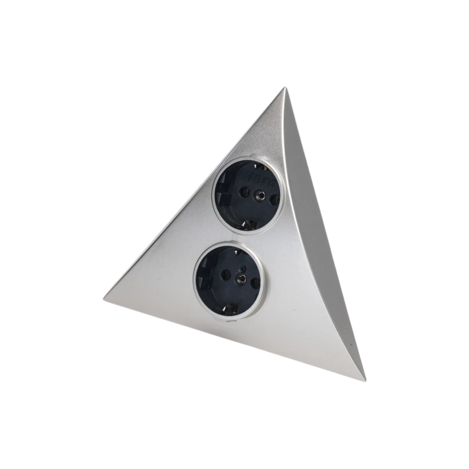 Hera Luxor 2-fach Ecksteckdose edelstahlfarbig 172 x 125 x 88 mm