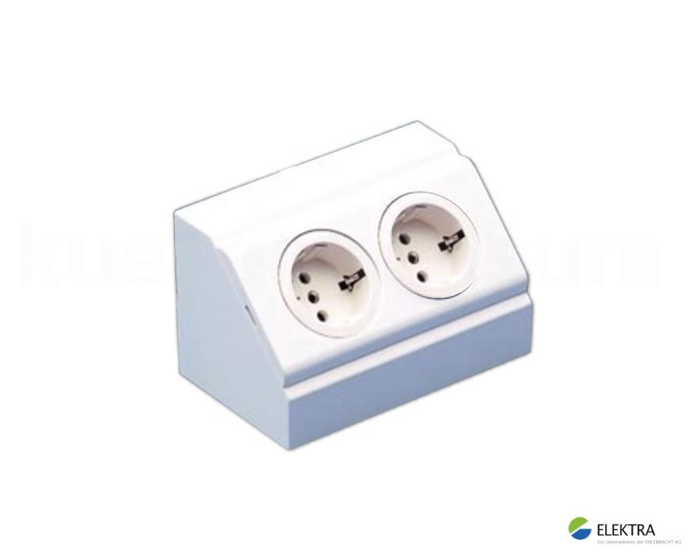 Elektra Ecksteckdose 52564401 EBE-W2 weiß 2-fach 140 x 85 x 85 mm