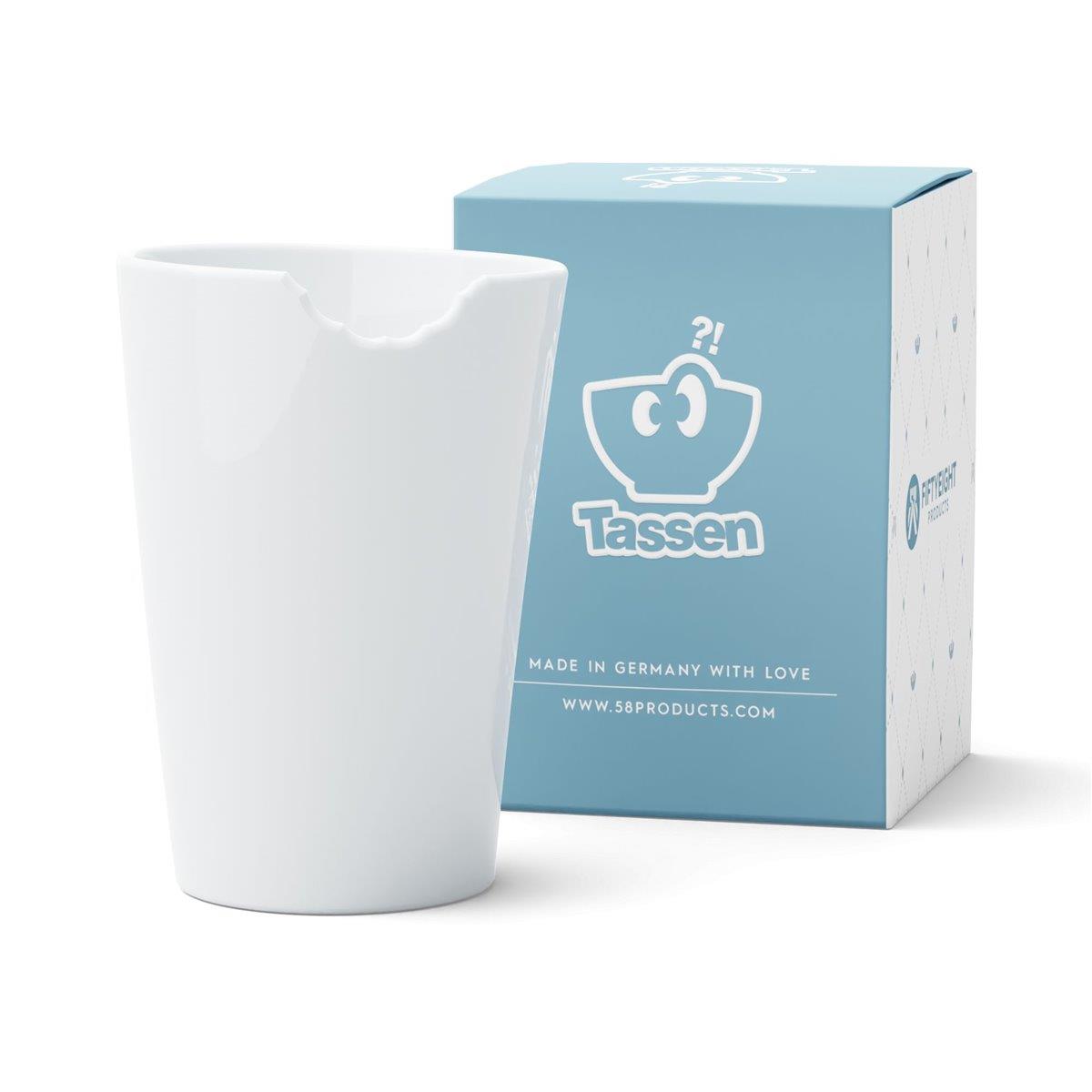 TV Tasse Becher 37 mit Biss weiß Porzellan-Mehrzweckbecher