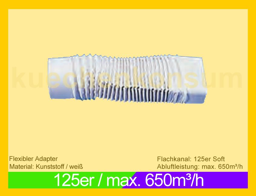 Flexibler Adapter 125 Soft u 125 Rund Anschluss rund u flach