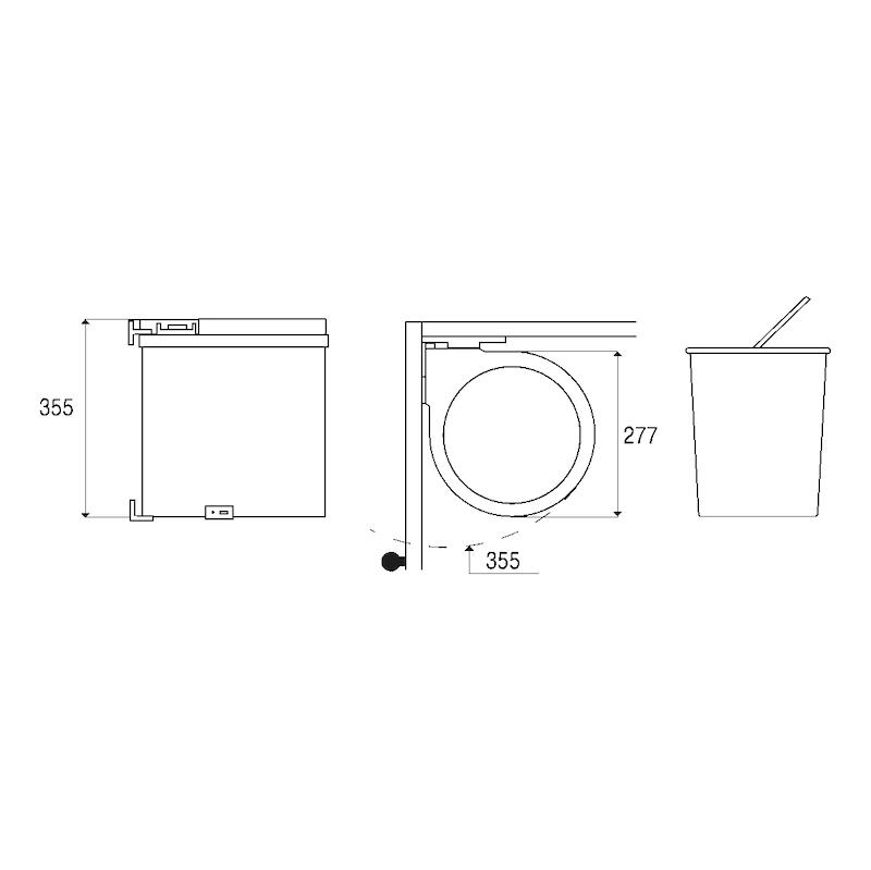 Victory Einbau-Abfallsammler rund 13 L silbergrau ab 40 cm Schrank
