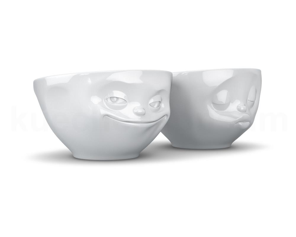 TV Tasse Schälchen-Set 22.01 Küssend und Grinsend mittel weiß