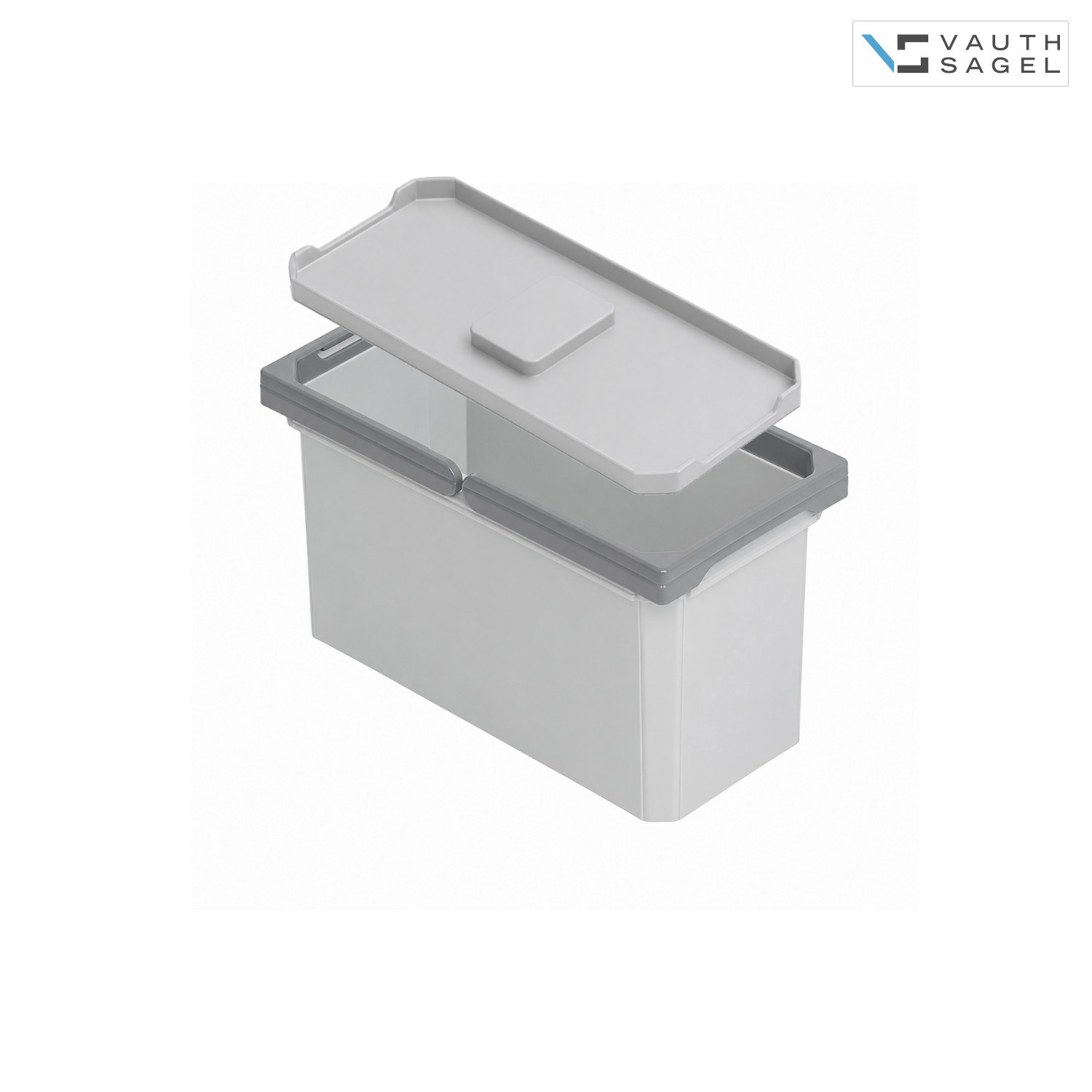 Vauth Sagel Mülleimer 720823 mit Deckel Envi Free 183 x 382 x 216 mm Grau
