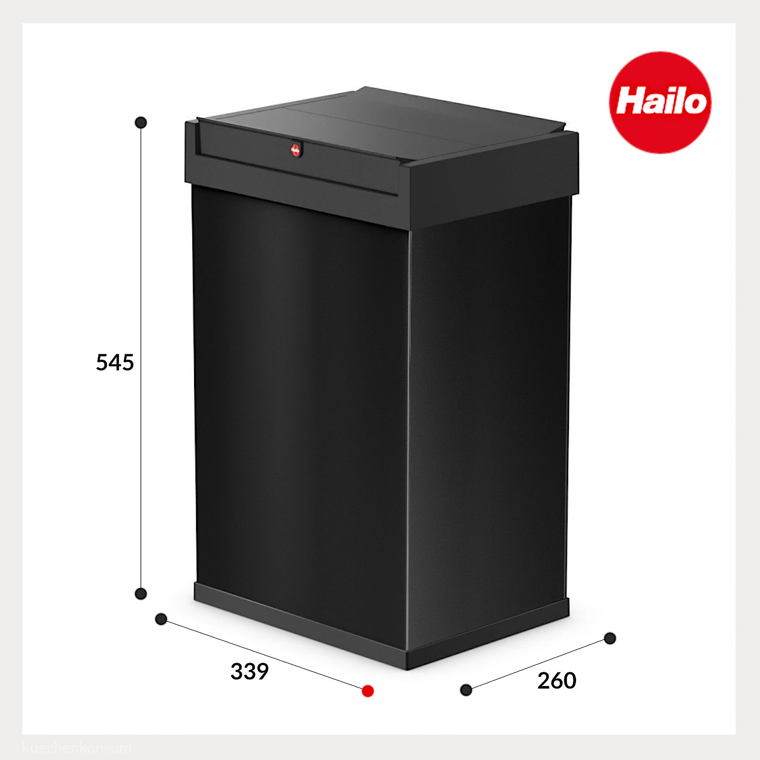HAILO Standmülleimer 8401410 Big-Box Swing L 35 Liter Schwarz