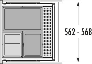 Hailo Abfallsammler 3301681 Allegro 430 Einsatz 2x 13 + 28 L Dunkelgrau