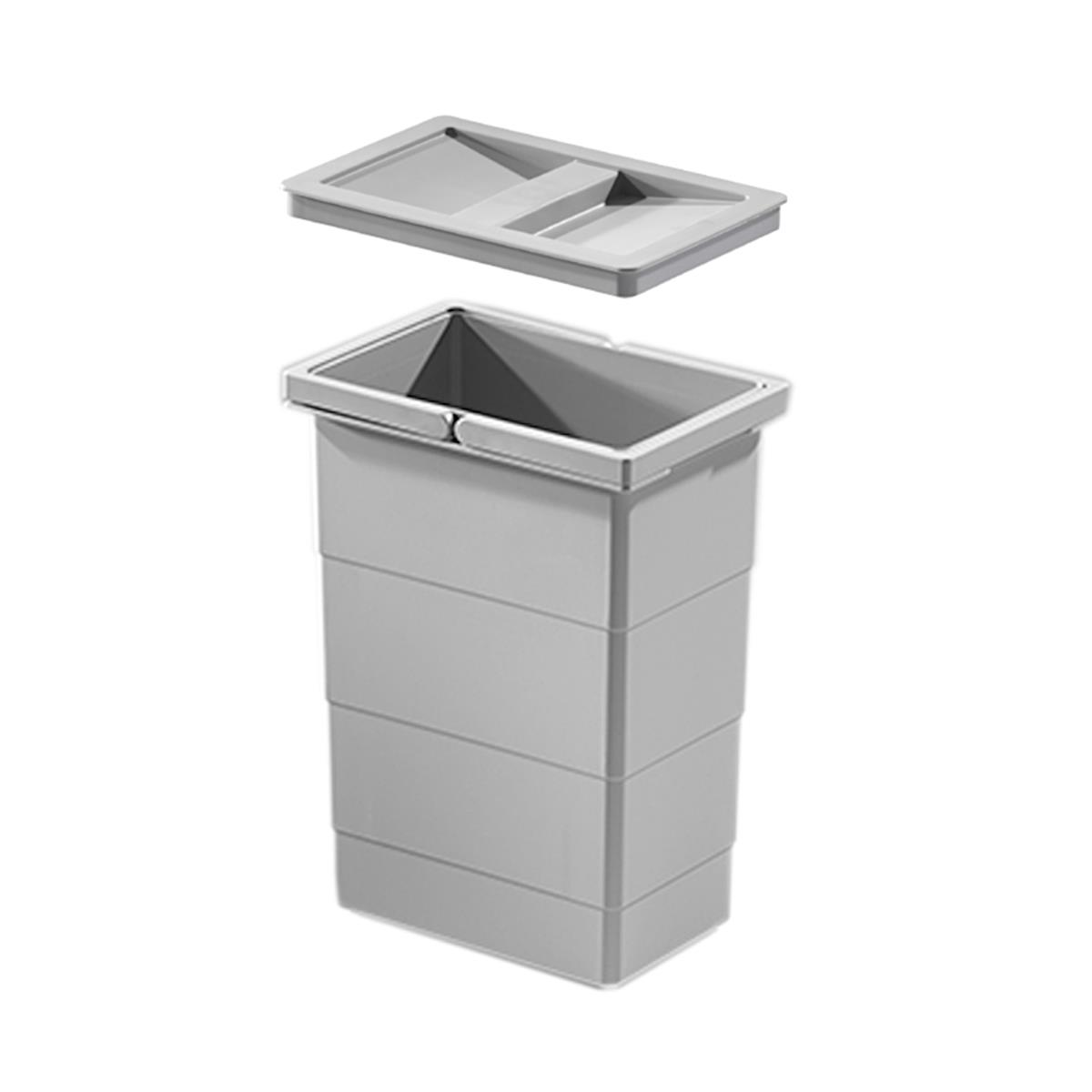 Hailo Inneneimer 1075959 mit Deckel hellgrau 8 L 226 x 156 x 295 mm