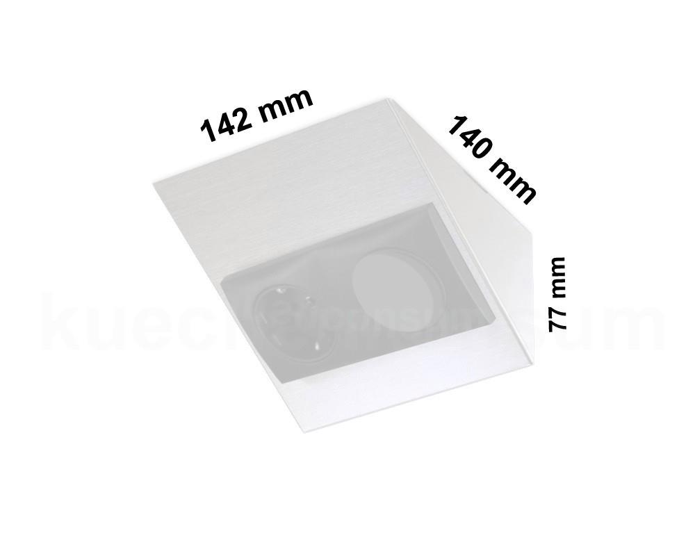 Thebo Keilsteckdose 228896STS Edelstahl STS 889 mit Schalter