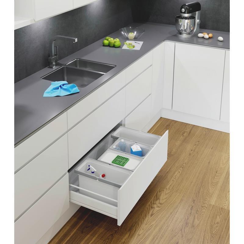 Vauth Sagel Mülleimer 720824 mit Deckel Envi Free 230 x 382 x 216 mm Grau