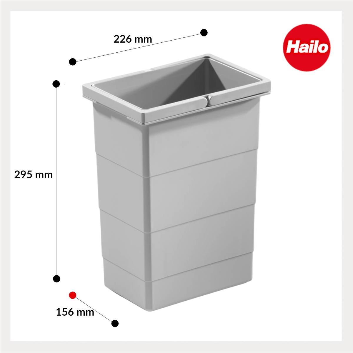 Hailo Inneneimer 1075959 hellgrau 8 L 226 x 156 x 295 mm 2 Henkel