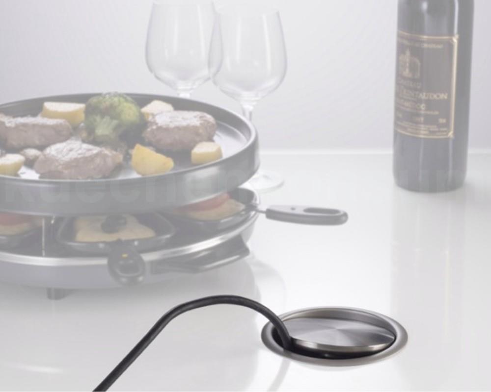 Schulte EVOline Port 00.586 versenkbare Steckdose 3fach Edelstahl GB Norm