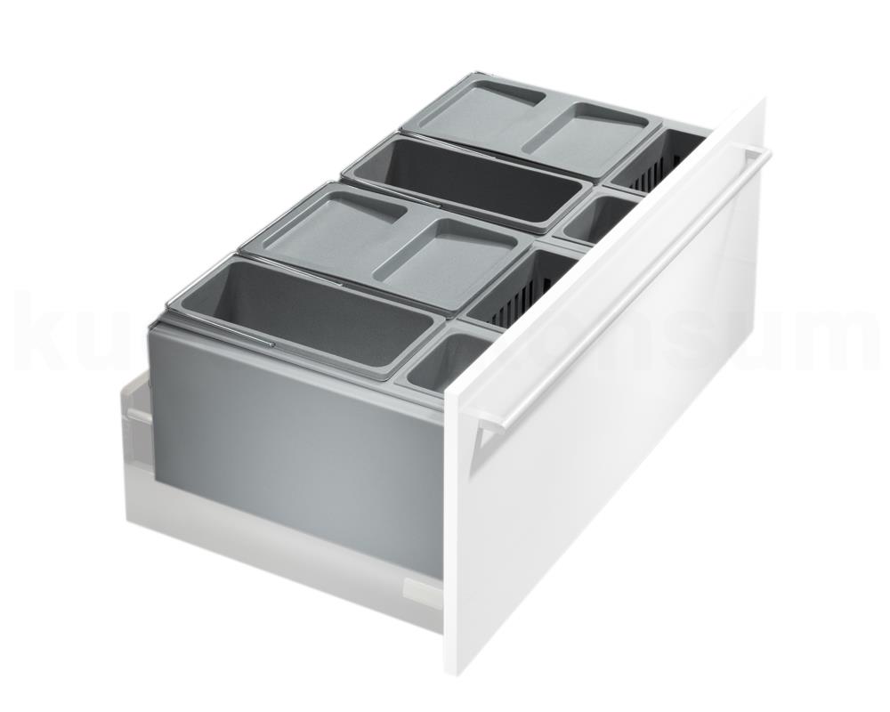 Hailo Abfallsammler 3630901 XX Inset Aufsatz XXL 2x 18 + 2x 12 + 2x 4,1 + 2x 0,7 Liter